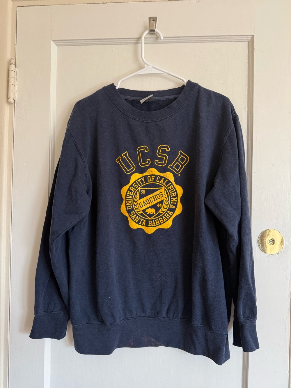 MV Sport Navy Crewneck Sweatshirt with Gold Crest